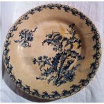 Vintage - assiette plate - porcelaine opaque de gien -   chardons