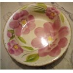 Vintage - assiette a soupe -   ceramica de marchivo   - grosses fleurs roses