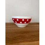 Vintage bol arcopal polka rouge avec dfauts