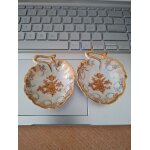 Vintage coupelle en porcelaine de limoges f&f france feuille fleurs dores vigne