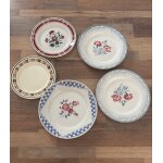 Vintage ensemble de 5 assiettes anciennes badonviller luneville et autres