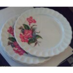 Vintage - plat ovale + 6 assiettes a dessert - en m�lamine