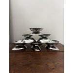 Vintage lot de six coupes en inox design deux en un glaces et avocats