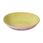 2 assiettes creuses en gr�s rose 21, 7 x 21 x 4, 7 cm vaisselle 70's - hkliving