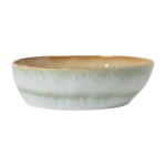 2 assiettes creuses � p�tes en gr�s blanc et vert 18, 7 x 18, 7 x 5, 2 cm vaisselle 70's - hkliving