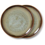 2 assiettes � dessert en c�ramique 17, 5x17, 5x2cm vaisselle 70's - hkliving
