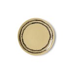 2 assiettes � dessert en gr�s jaune 17, 5cm vaisselle 70s - hkliving