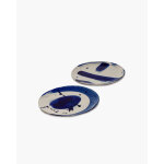 2 assiettes � d�ner en gr�s bleu beige sophia - serax