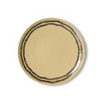 2 assiettes � diner rondes en gr�s jaune 27, 5cm vaisselle 70s - hkliving