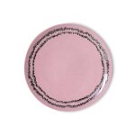 2 assiettes � diner rondes en gr�s rose 27, 5cm vaisselle 70s - hkliving