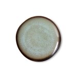 2 assiettes � entr�e rondes en gr�s gris 22cm vaisselle 70s - hkliving