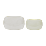 2 cache - pots en m�tal beige et vert clair maru - h�bsch