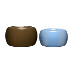 2 cache - pots en m�tal bleu et marron maru - h�bsch
