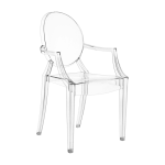 2 chaises avec accoudoirs cristal mat�riau responsable louis ghost - kartell