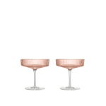 2 coupes de champagne en verre souffl� recycl� rose ripple - ferm living
