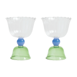 2 coupes en verre vert tulip - &klevering