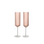2 fl�tes de champagne en verre souffl� recycl� rose ripple - ferm living