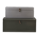 2 malles de rangement grise et verte - house doctor