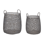 2 paniers en corde de papier bruns mist - h�bsch