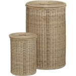2 paniers � linge ronds en rotin - kok