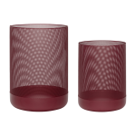 2 paniers ronds en m�tal bordeaux - h�bsch