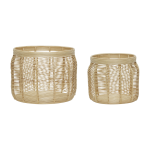 2 paniers ronds en rotin naturel luna - h�bsch