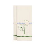 2 serviettes de table en popeline de coton bio � fleurs vert 45 x 45 cm - nobodinoz