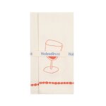 2 serviettes de table en popeline de coton bio rouge 45 x 45 cm - nobodinoz