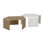 2 tables basses en acier blanc et sable ponant - mati�re grise