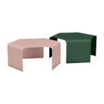 2 tables basses en acier olive et baby pink ponant - mati�re grise