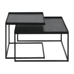 2 tables basses en m�tal carr�es � plateaux s et l - ethnicraft accessories