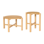 2 tables basses rondes en bois de ch�ne naturel four - h�bsch