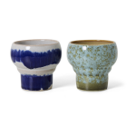 2 tasses � caf� lungo en c�ramique symbolist 8, 9x8, 9x8, 1cm vaisselle 70's - hkliving