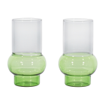 2 verres en verre vert 14cm bump - tom dixon
