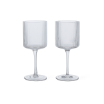 2 verres � vin blanc en verre transparent 7, 2x16, 8cm ripple - ferm living