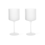 2 verres � vin rouge en verre givr� 7, 9x18, 2cm ripple - ferm living