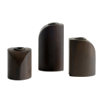 3 bougeoirs en acajou vernis pi - ethnicraft accessories