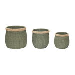 3 paniers en osier vert - h�bsch