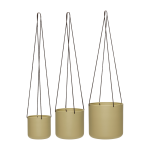 3 pots ronds suspendus en fer beige bloom - h�bsch