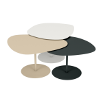 3 tables basses gigognes blanc, cr�me et anthracite galet - mati�re grise