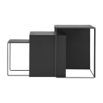 3 tables basses gigognes en m�tal noir cluster - ferm living