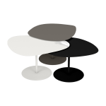 3 tables basses gigognes taupe, blanc et noir mat galet - mati�re grise