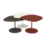 3 tables basses gigognes terracotta, craie et bronze galet - mati�re grise