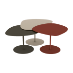 3 tables basses gigognes terracotta, sable et bronze galet - mati�re grise