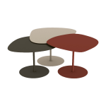 3 tables basses gigognes terracotta, sable et bronze galet - mati�re grise