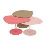 3 tables basses sable et rose galet - mati�re grise