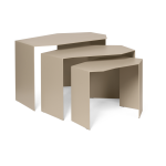 3 tables gigognes en acier cachemire shard - ferm living