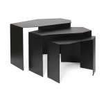 3 tables gigognes en acier noir shard - ferm living