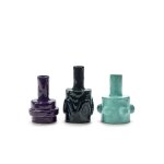 3 vases en gr�s color� bleu 7, 5x6x10cm 02 molly - serax