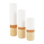 3 vases en roche saline jaune ocre 2, 4 cm labo - studio rosaroom